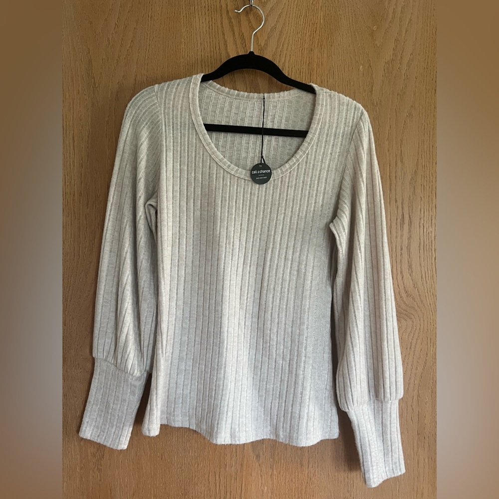 Cali & Chance ribbed lightweight ribbed sweater blouse size large